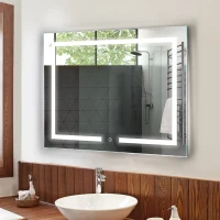 kleankin 32 x 24 inch 42W Wall Mount  Bathroom Mirror Waterproof Make Up Defogging with Sensor Switch, White LED Light(m-2)