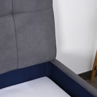 HOMCOM 2-In-1 Design Convertible Single Sofa Bed with Side Pocket and Metal Frame Couch for Living Room, Grey(m-12)