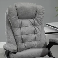 Vinsetto 6 Point Vibration Massage Office Chair with Heat, High Back Executive Office Chair with Padded Armrests, Microfiber Reclining Computer Chair, Gray(m-11)