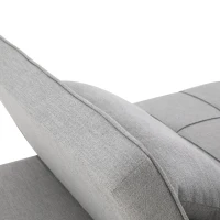 HOMCOM 4-In-1 Design Convertible Sofa Tea Table Lounge Chair Single Bed with 5-Level Adjustable Backrest, Footstool and Metal Frame for Living Room Bedroom, Grey(m-12)