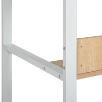 HOMCOM Industrial Style Standing Sitting Computer Desk with Steel Frame, Storage Shelf(m-16)