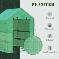 Outsunny 5' x 5' x 6' 2-Tier Shelf Greenhouse for Outdoor Garden Plant & Plant Use with PE Cover & Steel Frame(m-4)
