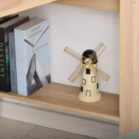 HOMCOM Nordic Style Wooden Computer Desk Workstation PC Laptop Writing Table with Storage and Shelf - Oak(m-10)