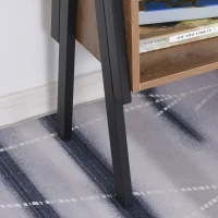 HOMCOM Industrial Nightstands Set of 2, Stackable End Tables with Steel Legs and Open Shelves for Living Room, Bedroom, Oak(m-13)