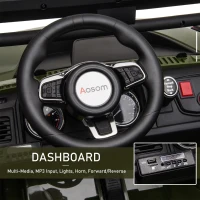 Aosom Kids Ride On Car Off Road Toy Truck SUV, 12V Electric Battery Powered with Remote Control, MP3 function, Adjustable Speed, and Four Wheel Spring Suspension, Green(m-8)