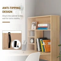 HOMCOM Nordic Style Wooden Computer Desk Workstation PC Laptop Writing Table with Storage and Shelf - Oak(m-5)