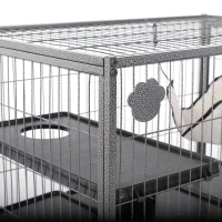 PawHut Deluxe Small Animal Cage Rolling Pet Product Play House Home with Platform, Ramps, Slide Out Tray, 4-Tier with Hammock and Universal Wheels(m-9)