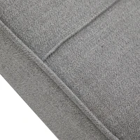 HOMCOM 4-In-1 Design Convertible Sofa Tea Table Lounge Chair Single Bed with 5-Level Adjustable Backrest, Footstool and Metal Frame for Living Room Bedroom, Grey(m-14)