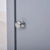 HOMCOM Modern End Table, Slim Side Table, Nightstand with Adjustable Open Shelf and Door Cabinet for Living Room, Bedroom, Grey(m-13)