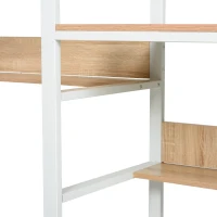 HOMCOM Industrial Style Standing Sitting Computer Desk with Steel Frame, Storage Shelf(m-13)