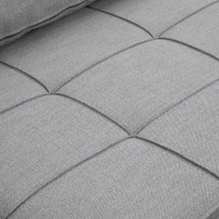 HOMCOM 4-In-1 Design Convertible Sofa Tea Table Lounge Chair Single Bed with 5-Level Adjustable Backrest, Footstool and Metal Frame for Living Room Bedroom, Grey(m-13)