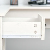 HOMCOM L-Shaped Desk with Hutch, Computer Desk with Drawers, Home Office Corner Desk Study Workstation Table with Storage Cabinets Shelves, White(m-14)