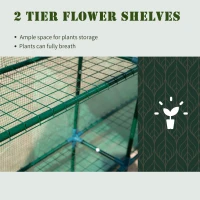 Outsunny 5' x 5' x 6' 2-Tier Shelf Greenhouse for Outdoor Garden Plant & Plant Use with PE Cover & Steel Frame(m-7)