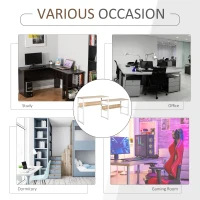 HOMCOM Industrial Style Standing Sitting Computer Desk with Steel Frame, Storage Shelf(m-7)
