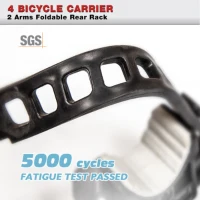 IKURAM Folding 4 Bicycle Bike Car Carrier Rear Rack 2" Tow Bar Hitch Mount(m-8)