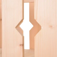 PawHut 2-Story Wooden Cat House with 2 Elevated Pet Beds, Protective & Secure Side Rails & Sturdy Wooden Design, Natural(m-10)