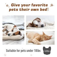 PawHut 2-Story Wooden Cat House with 2 Elevated Pet Beds, Protective & Secure Side Rails, & Sturdy Wooden Design - Coffee(m-7)