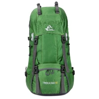 60L Waterproof Foldable Backpack Camping Bag with Rain Cover Green(m-1)