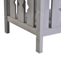 PawHut 2-Story Wooden Cat House with 2 Elevated Pet Beds, Protective & Secure Side Rails & Sturdy Wooden Design - Grey(m-14)