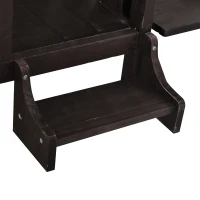 PawHut 2-Story Wooden Cat House with 2 Elevated Pet Beds, Protective & Secure Side Rails, & Sturdy Wooden Design - Coffee(m-9)