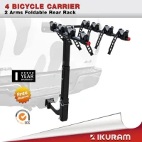 IKURAM Folding 4 Bicycle Bike Car Carrier Rear Rack 2" Tow Bar Hitch Mount(m-1)