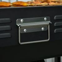 Outsunny 47" Portable Charcoal Grill BBQ Height Adjustable Outdoor Backyard Barbecue w/ Side Shelves, Grill Net & Pan Easy Set-up for Outdoor Cooking Picnic Camping(m-8)