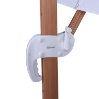 Outsunny 10ft x 10 ft Patio Offset Parasol Hanging Cantilever Umbrella with Deluxe Wood Pattern Effect Design, Adjustable Tilt and 360° Rotation, White(m-8)