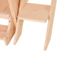 PawHut 2-Story Wooden Cat House with 2 Elevated Pet Beds, Protective & Secure Side Rails & Sturdy Wooden Design, Natural(m-7)