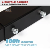 IKURAM Folding 4 Bicycle Bike Car Carrier Rear Rack 2" Tow Bar Hitch Mount(m-6)