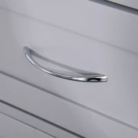 kleankin Modern Bathroom Floor Cabinet, Free Standing Storage Cabinet, Linen Cabinet with Drawer and Adjustable Shelf, Gray(m-13)