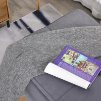 HOMCOM 2-In-1 Design Convertible Single Sofa Bed with Side Pocket and Metal Frame Couch for Living Room, Grey(m-15)