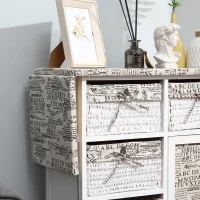 HomCom Drop Leaf Vintage Ironing Board With Shelves and Storage Boxes - Literary Print(m-10)