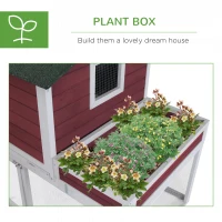 PawHut 63" Chicken Coop Wooden Poultry Hen Hutch House Nesting Cage Box - White and Green(m-7)