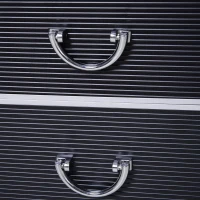 HOMCOM Professional Rolling Full Makeup Travel Train Case, Large Storage Cosmetic Trolley with Folding Trays, Drawer and Locks, Black(m-13)