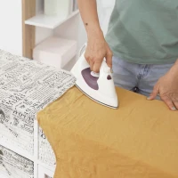 HOMCOM Drop Leaf Ironing Board With Shelves and Storage Boxes - Literary Print(m-14)