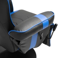 Vinsetto High Back Racing Style Gaming Chair, PU Leather Gamer Recliner Chair with Swivel Pedestal Base, Adjustable Footrest, and Head Pillow, Blue(m-13)