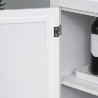 HOMCOM Traditional Buffet with Hutch, Freestanding Kitchen Pantry Storage Cabinet with Doors and Drawer, Adjustable Shelving, White(m-12)