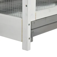 PawHut 64.5" Bird Cage Wooden Aviary House with Standing Pole Nest Slide-out Tray, Grey(m-13)