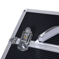 HOMCOM Professional Rolling Full Makeup Travel Train Case, Large Storage Cosmetic Trolley with Folding Trays, Drawer and Locks, Black(m-14)