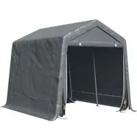 Outsunny 9.2' x 7.9' Garden Garage Storage Tent, Metal Frame Bike Shed w/ Zipper Doors(m-1)