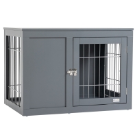 PawHut Furniture Style Dog Crate End Table, w/ Double Doors for Small & Medium Dogs