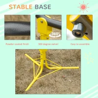 Outsunny 360 Degree Outdoor Kids Spinning Seesaw, Playground Swivel Teeter Totter for Backyard, Kids 3-7 Years, Yellow(m-7)