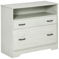 Vinsetto Lateral File Cabinet with Shelf, Office Storage Cabinet with 2 Drawers, Fits Letter Sized Papers, Grey(m-1)