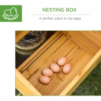 PawHut Wooden Outdoor Hen House Large Chicken Coop w/ Removable Tray, Nesting Box, Ramp(m-6)