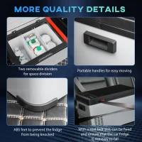 Outsunny 12 V Car Fridge, 3 Zone 21 Quart Portable Compressor Electric Cooler with Seat Belt Slot, Fridge Freezer, -7.6 °F (-22 °C), for Camping, Truck, RV, Travel, Boat, Outdoor and Home Use(m-7)