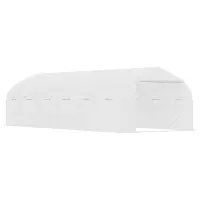 Outsunny 26' x 10' x 7' Walk-In Greenhouse Tunnel, Large Gardening Plant Hot House with Zipper Doors for Backyard, White(m-1)