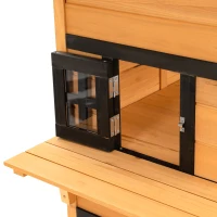 PawHut Outdoor Cat House, 3-Tier Kitty Shelter with 5 Escape Doors, Weather Resistant, Yellow & Black(m-7)