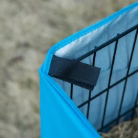 PawHut Metal Chicken Coop, Outdoor Poultry Cage, w/ Run, Nesting Box, Canopy, Blue(m-10)