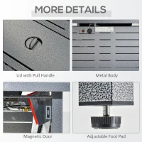 Outsunny 42 Inch Outdoor Propane Gas Fire Pit Table, 50,000 BTU Auto-Ignition Rectangular Gas Firepit with Slat Tabletop, Lid, Lava Rocks, Rain Cover, CSA Certification, Black(m-7)