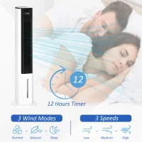 HOMCOM 42" Portable Evaporative Air Cooler, 3-In-1 Ice Cooling Fan Humidifier Air Conditioner with Remote, Timer, Oscillating, LED Display, and 1.6 Gal Water Tank, White(m-5)